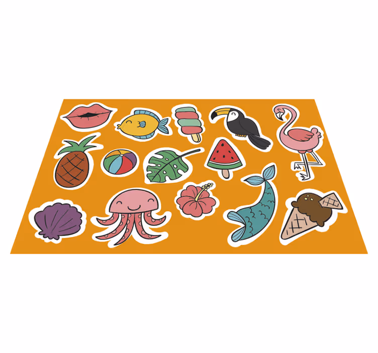 Summer foods and animals children placemats - TenStickers