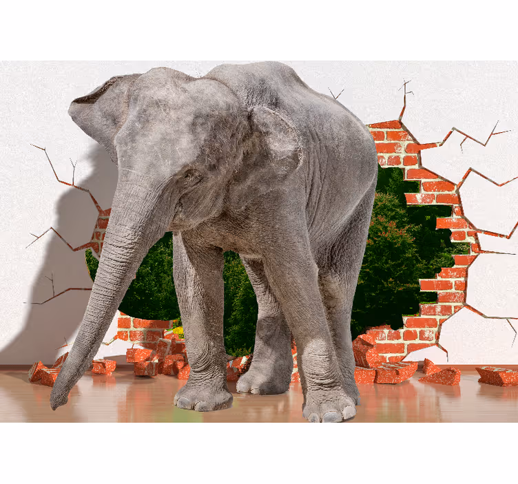 3D Giant Elephant Wall mural - TenStickers