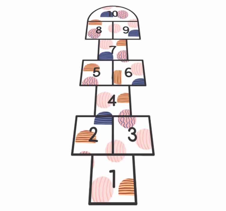 Hopscotch Numbers alphabet vinyl rug - TenStickers
