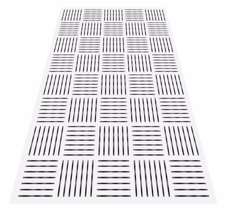 Striped tile pattern kitchen vinyl rug - TenStickers