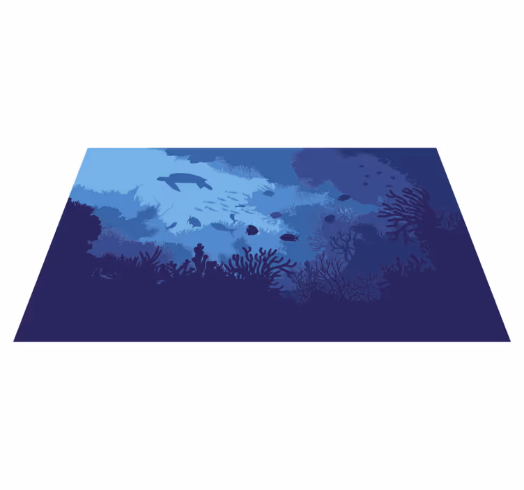 Underwater Scene nature vinyl rug - TenStickers
