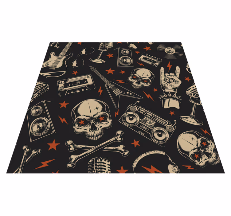 Rock Music Theme teenager vinyl rug - TenStickers