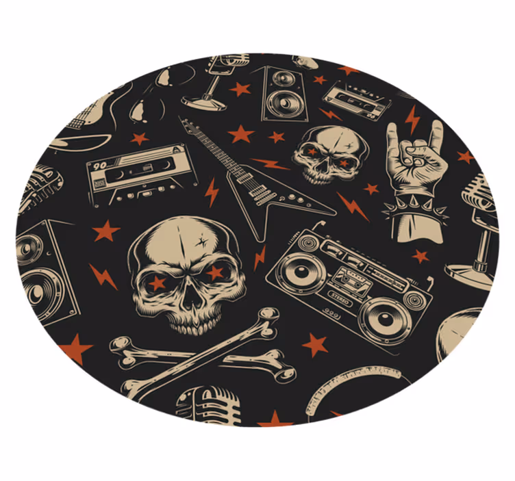 Rock Music Style teenager vinyl rug - TenStickers