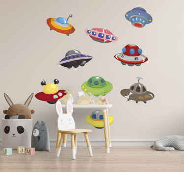Alien UFOs Kids Bedroom stickers