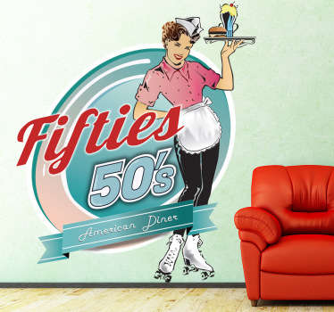 American Waitress Wall Sticker