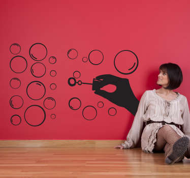 Blowing Bubbles Silhouette Decal