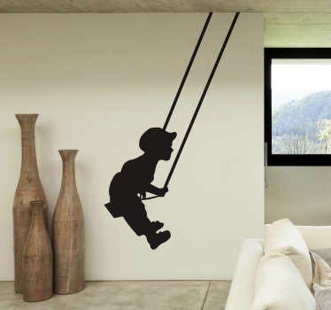 Boy On Swing Decal