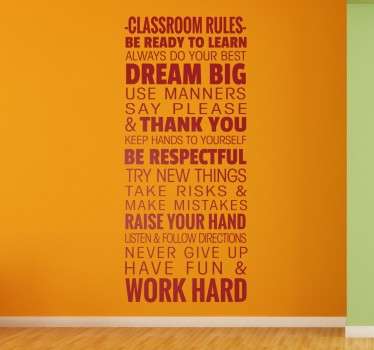 Classroom Rules Wall Sticker