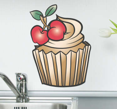 Cupcake with Cherry Decal
