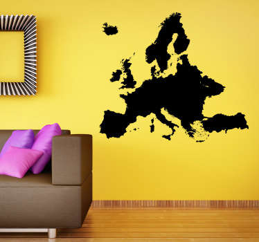 Europe Map Silhouette Wall Sticker