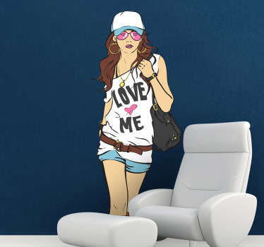 Fashionable Lady Shopping Sticker