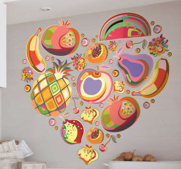 Fruit Heart Decorative Sticker