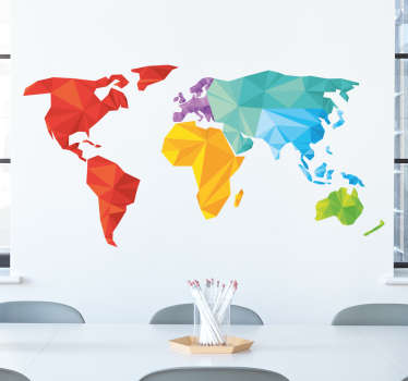 Geometric World Map Wall Mural