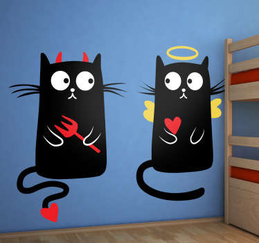 Good Cat Bad Cat Wall Decal