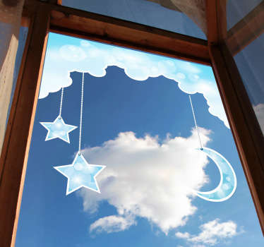 Hanging Moon & Stars Sticker