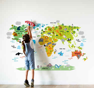 Kids Animal World Map
