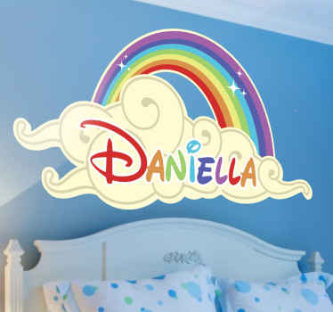 Kids Personalised Rainbow Cloud Sticker