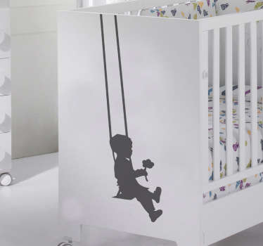 Kids Silhouette Boy Swing Decal