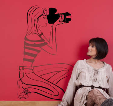 Lady Photographer Wall Sticker