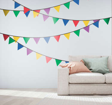 Multicoloured Bunting Wall Sticker