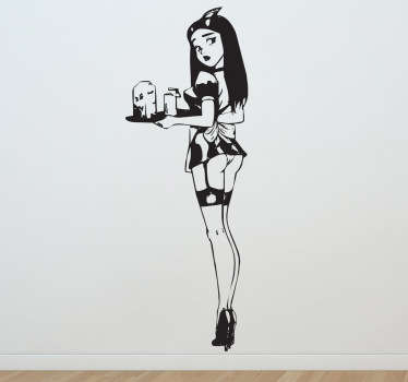Sexy Waitress Wall Sticker