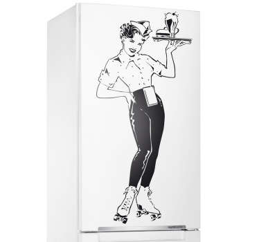 Skater Waitress Wall Sticker