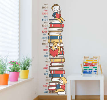 Stack of Books Height Chart Sticker