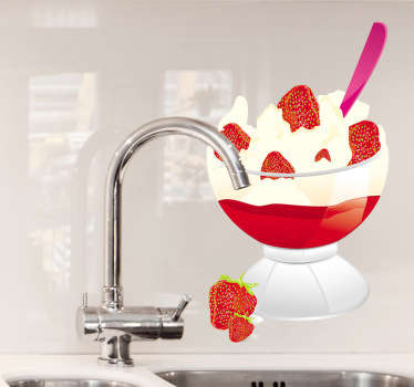 Strawberry Ice Cream Wall Sticker