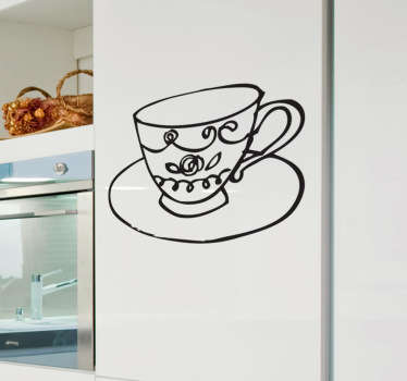Tea Set Cup Wall Sticker