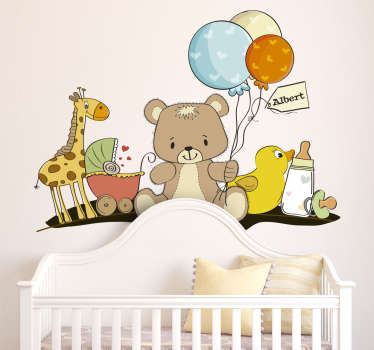 Teddy Bear & Animals Customisable Kids Decal