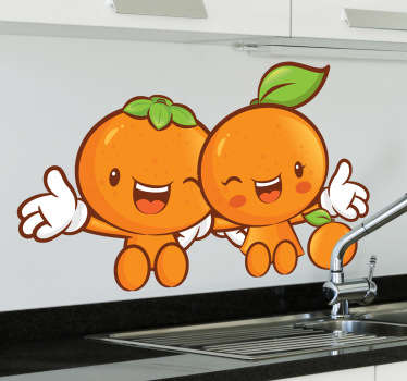 Two Happy Clementines Wall Sticker