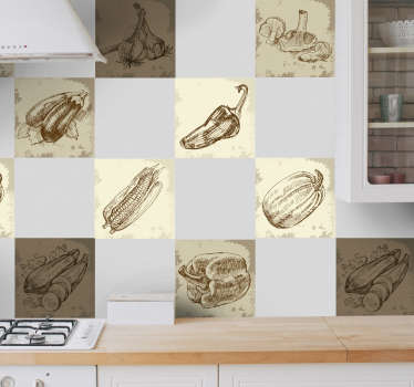 Vintage Food Illustration Kitchen Sticker