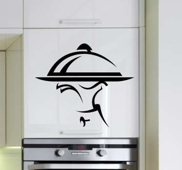 Waiter and Tray Kitchen Wall Sticker