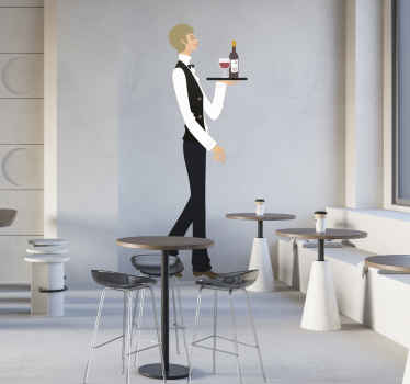 Waiter & Tray Wall Sticker