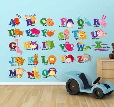 Wild Animal Alphabet Wall Sticker