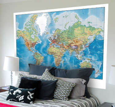 World Atlas Map Wall Sticker