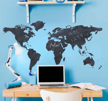 World Map Blackboard Sticker