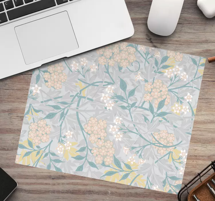 80's floral elegant pattern original mouse pad - TenStickers