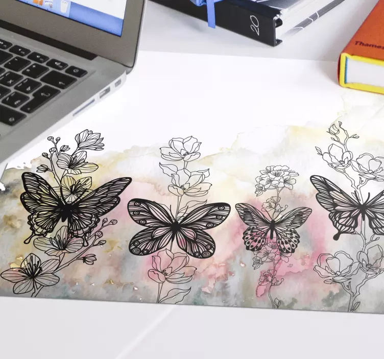 Butterfly art vinyl mousepad - TenStickers