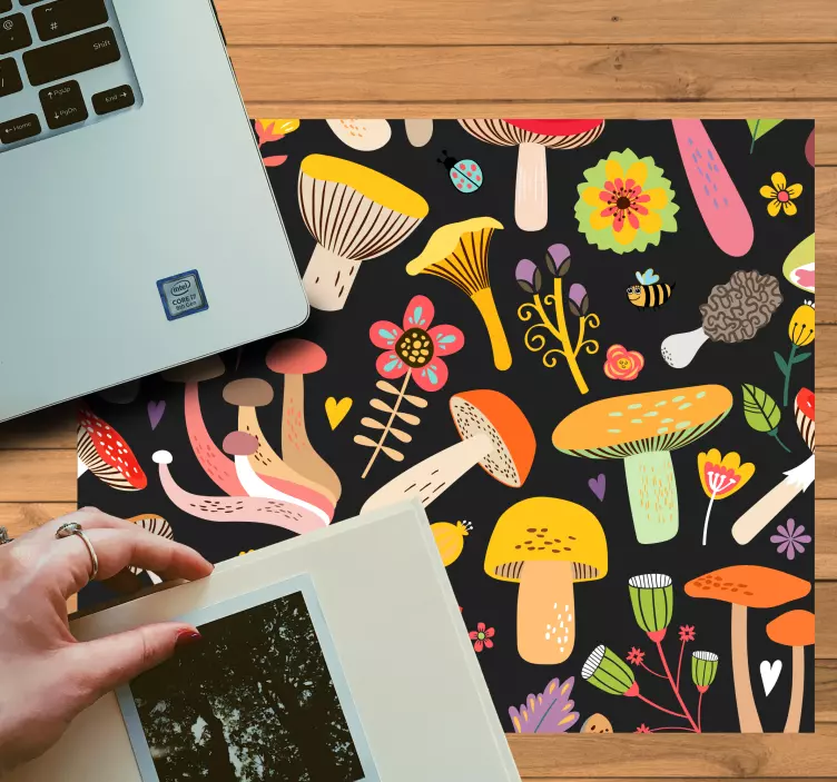 Autumn mushrooms pattern original mousepad - TenStickers