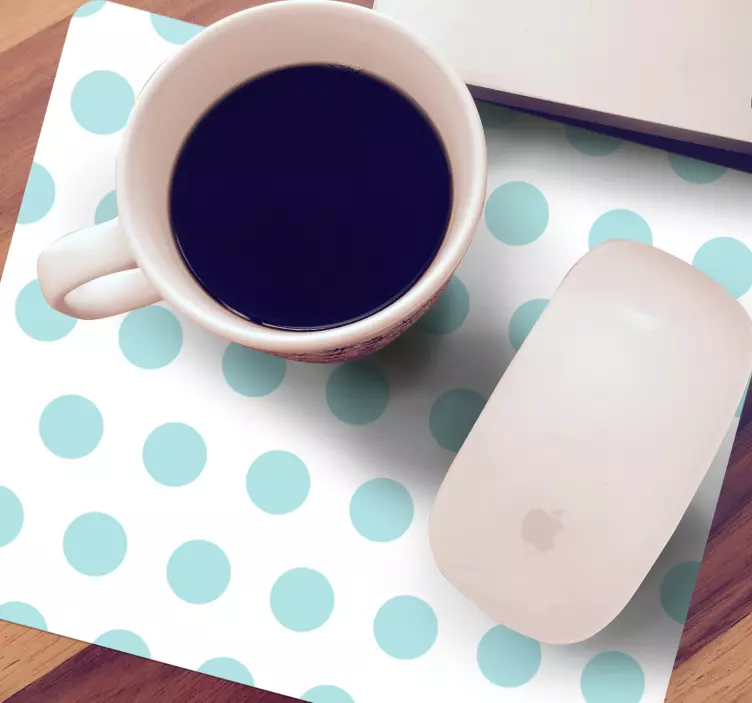 Baby blue dots on white mousepad  patterns - TenStickers