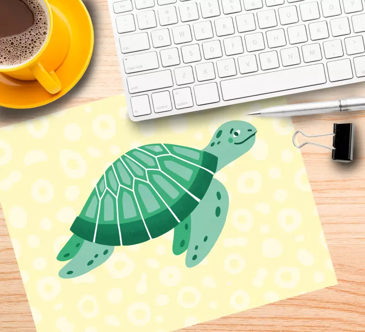 Baby turtle swimming  original mouse pad - TenStickers