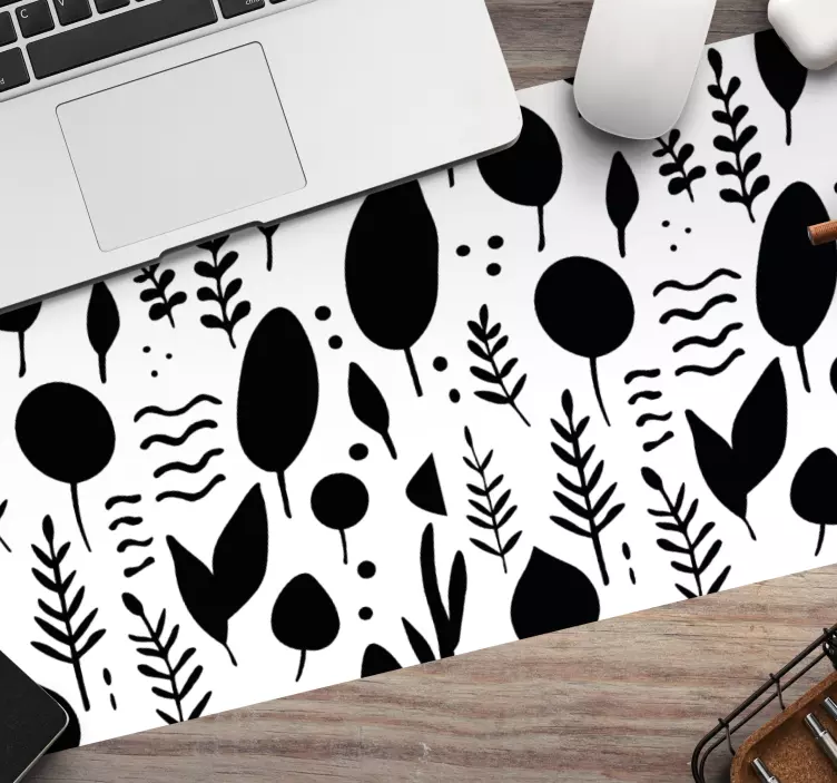 Black and white nature related images mouse pad - TenStickers