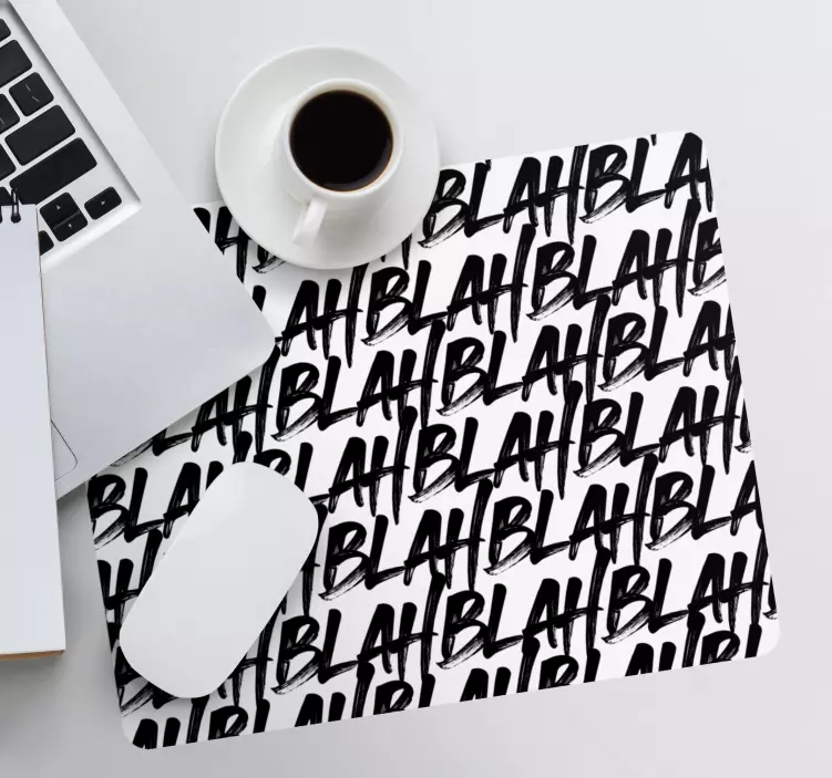 Blah text pattern mouse pad patterns - TenStickers