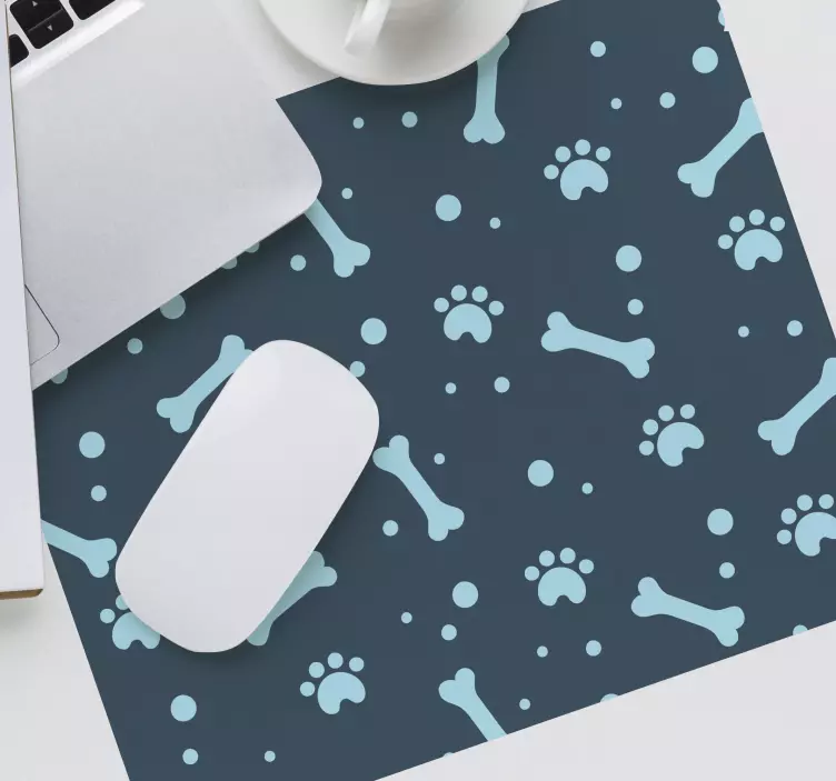 Bones and Dog Paws mouse pad - TenStickers