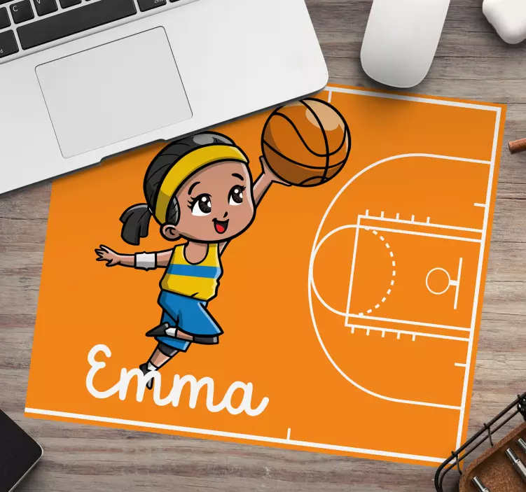 Cheerful Basketball Player personalised mouse pad - TenStickers