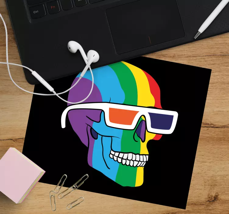 Colorful Skull Glasses original mouse pad - TenStickers