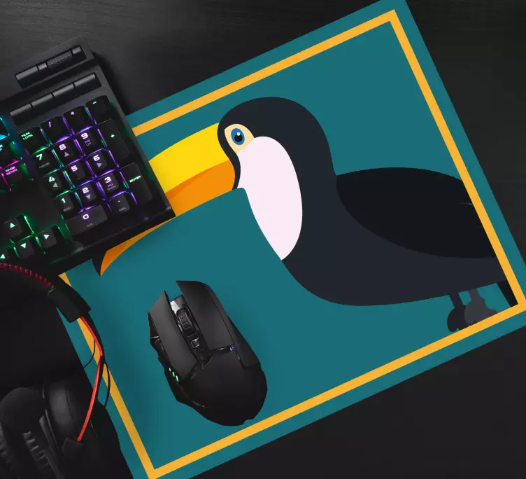 Colorful Toucan cartoon original mouse pad - TenStickers