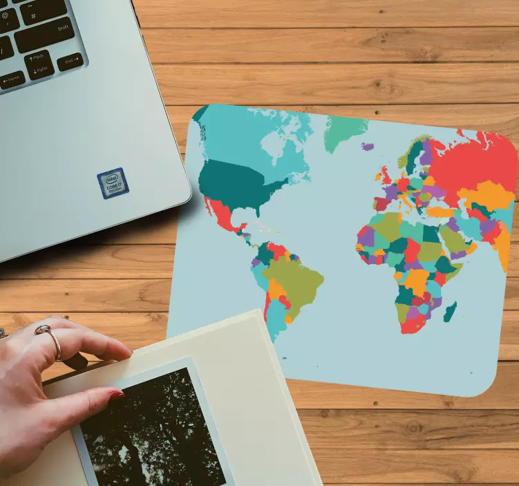 Colorful Worldmap mousepad world map mouse pad - TenStickers