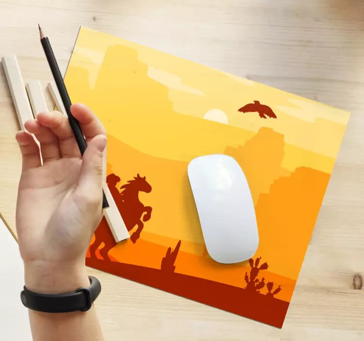 Cowboy Landscape mouse mat - TenStickers